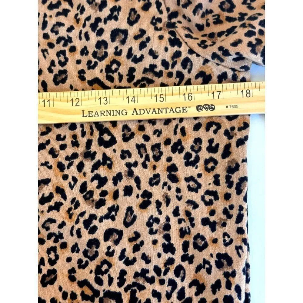 J. Crew Cozy Leopard Print Crewneck Sweatshirt Sz XS EUC preppy, soft - Picture 7 of 7